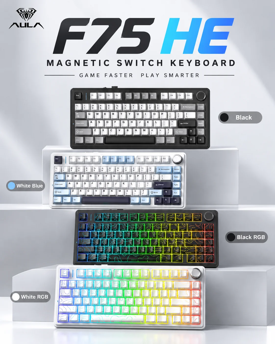 Pc Gaming Keyboards - لوحة مفاتيح AULA F75 HE المغناطيسية