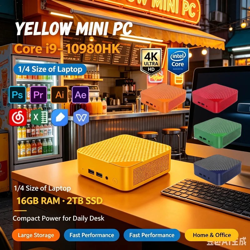 Pc Gaming Editing - كمبيوتر صغير ملون i9‑10980HK، نظام تشغيل