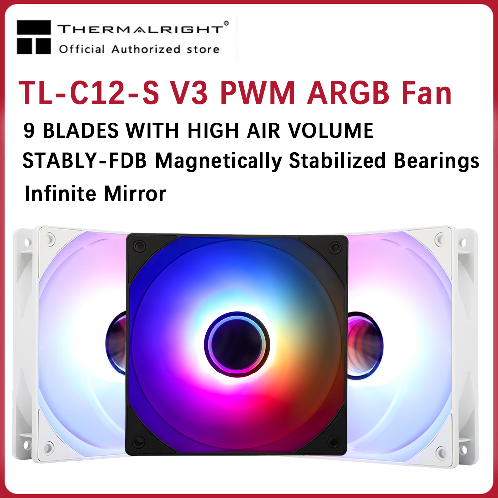 Argb Case Fan - ثيرمالييت TL-C12B-S V3 12 سنتيمتر ARGB