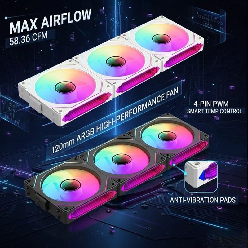 مروحة تبريد لاسلكية قابلة للوص - مراجعة Argb Case Fan وسعره