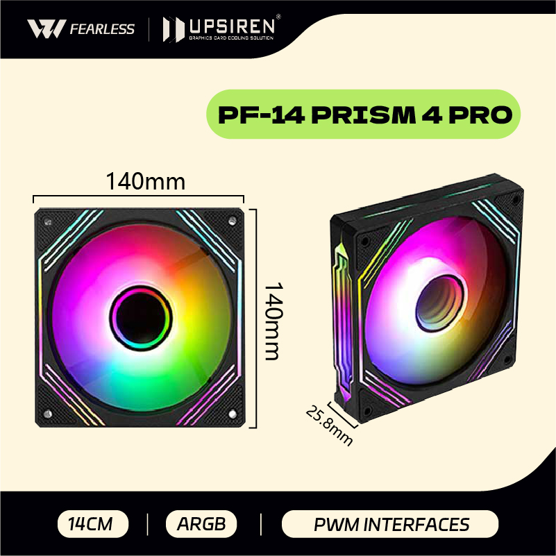 UPSIREN PF-14 PRISM 4PRO مروحة - مراجعة Argb Case Fan وسعره