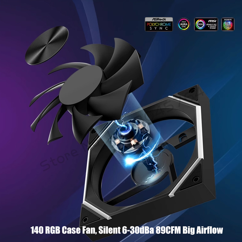 140 حافظة مروحة ARGB، صامتة 6- - مراجعة Argb Case Fan وسعره